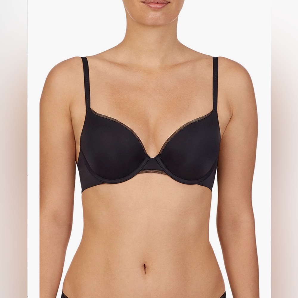 DKNY Litewear Custom Lift Underwire Push-Up Bra (32B; Black)